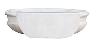 LAVABO IN MARMO BIANCO L56XPR41XH15 CM · per il ba