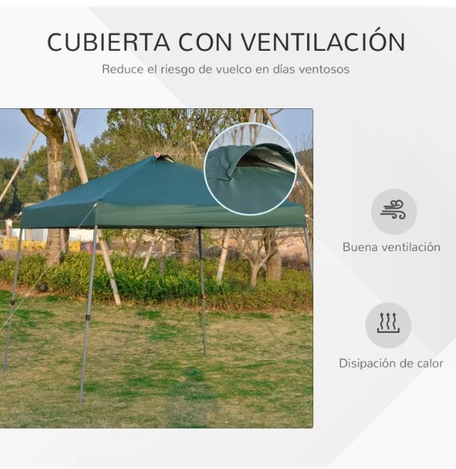 Cenador Plegable 3x3m Carpa de Jardín