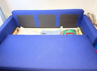 Sofá Cama Azul Tela