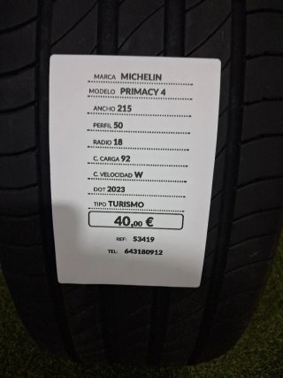 215 50 18 92W MICHELIN PRIMACY 4