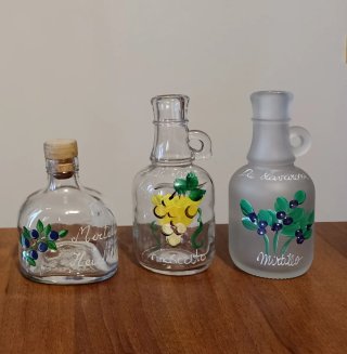 Set 3 Bottiglie Vetro Decorative