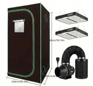 Kit de cultivo indoor 200w extractor y carpa 1x1x2