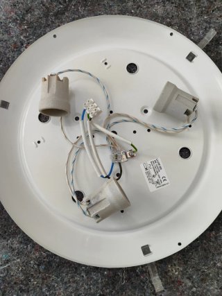 Plafón de techo de cristal blanco + 3 bombillas