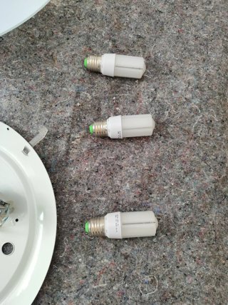 Plafón de techo de cristal blanco + 3 bombillas