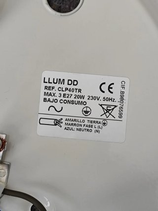 Plafón de techo de cristal blanco + 3 bombillas