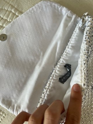 Bolso Mano Fiesta | Blanco con Brillantes