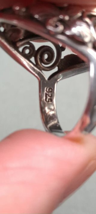 Anello  Argento.925 e madreperla  tg 18
