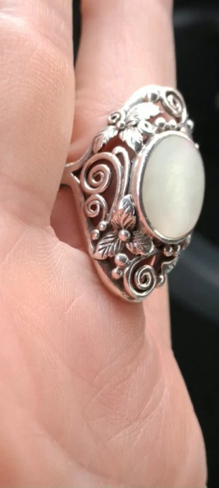 Anello  Argento.925 e madreperla  tg 18