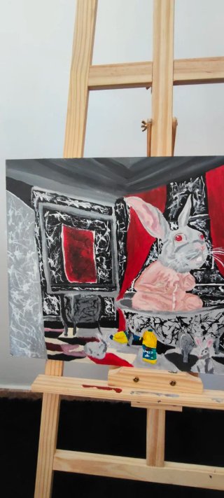 Contrachapado con pintura acrílica
