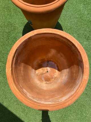 2 macetas grandes de barro cocido con mosaico
