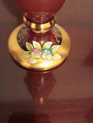 Jarrón de cristal de Bohemia antiguo