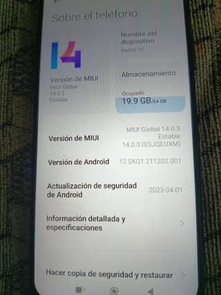 Móvil Xiaomi Redmi 9 T Negro