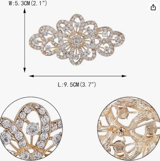 Broche joya dorado con cristales - EVER FAITH