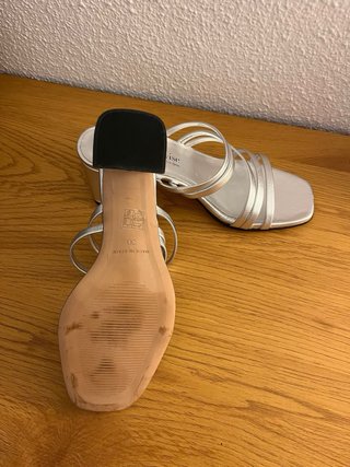 Sandalias tacon plateadas