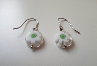 PENDIENTES PLATA DE LEY Y CRISTAL MURANO - NUEVOS