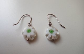 PENDIENTES PLATA DE LEY Y CRISTAL MURANO - NUEVOS