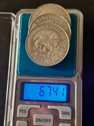 Lote plata 720 mexico , 3 monedas de 25 pesos 1968