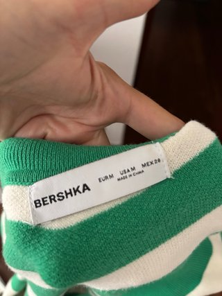 Jersey Bershka rayas verde y blanco
