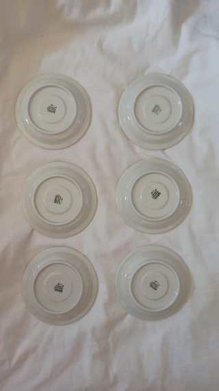 Conjunto de 6 pires de porcelana creme