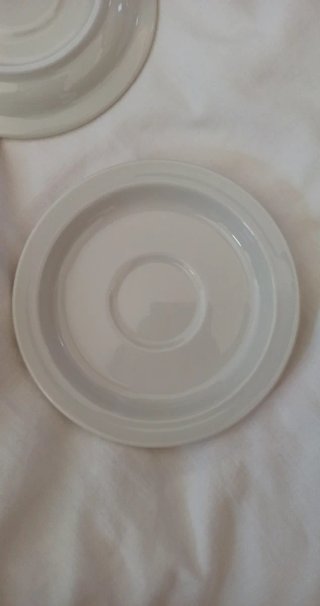 Conjunto de 6 pires de porcelana creme