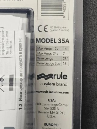 Rule-A-Matic 35A Interruptor Flotador 12-32 VDC