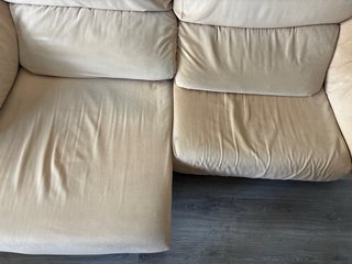 Conjunto 2 sofás reclinables beige desenfundables