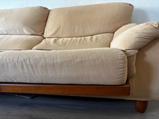 Conjunto 2 sofás reclinables beige desenfundables