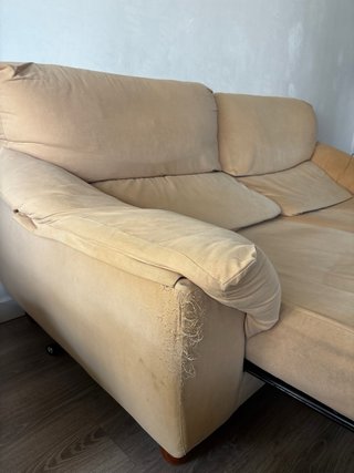 Conjunto 2 sofás reclinables beige desenfundables