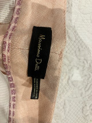 Pantalón lino rosa Massimo Dutti