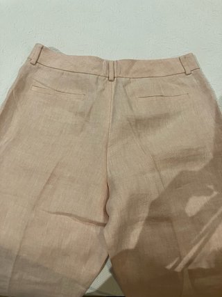 Pantalón lino rosa Massimo Dutti
