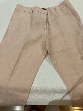 Pantalón lino rosa Massimo Dutti