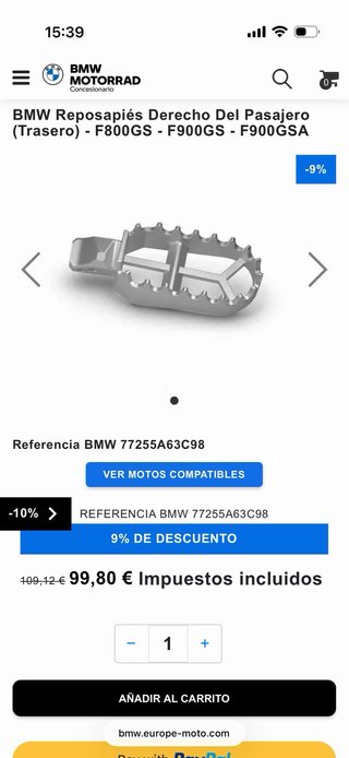 Reposapiés BMW F900 GS Originales