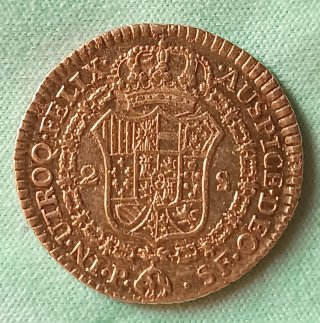 2 Escudos Oro Carlos III 1788 Popayán