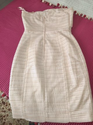 Vestido beige elegante talla M rosa palo