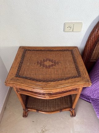 Dormitorio matrimonio mimbre completo