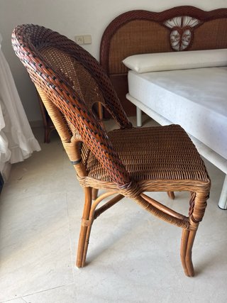 Dormitorio matrimonio mimbre completo