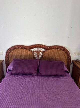 Dormitorio matrimonio mimbre completo