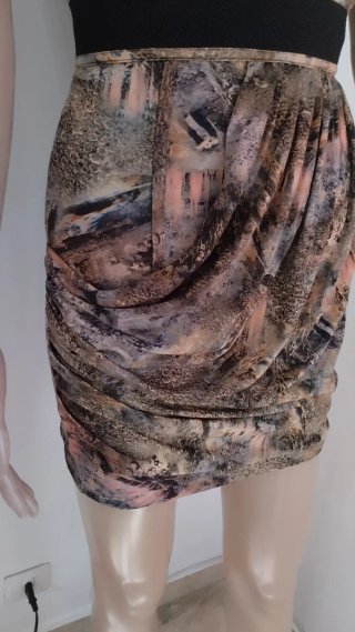 Abito donna fantasia beige multicolor