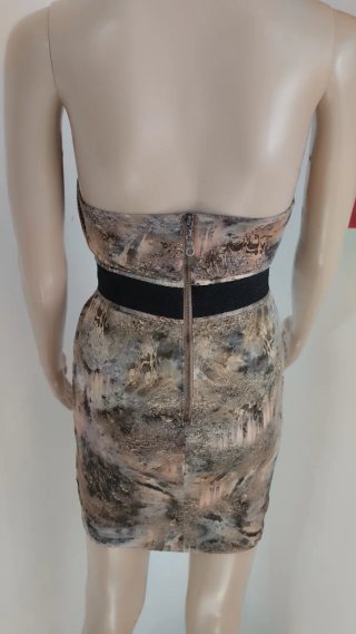 Abito donna fantasia beige multicolor