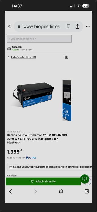 Bateria de litio para caravana o instal. solares
