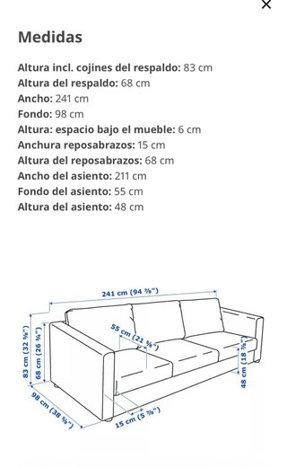 Sofá modular 4 plazas Ikea