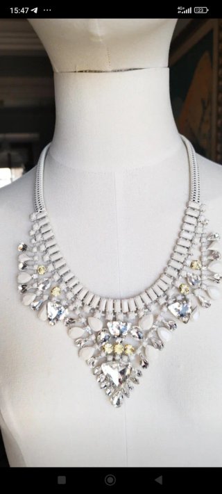 Max Mara collana argento e bianco
