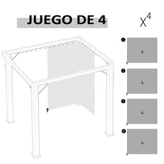 Gazebo 4 Pareti Cenone Grigio Chiaro con Ganci