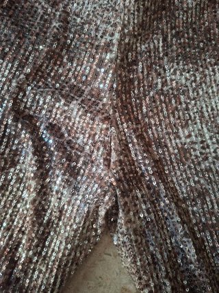 Pantalón pirata lentejuelas marrón y dorado