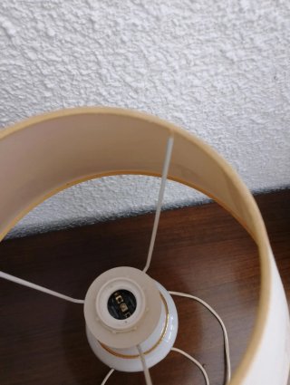 Lámpara de mesilla porcelana y papel