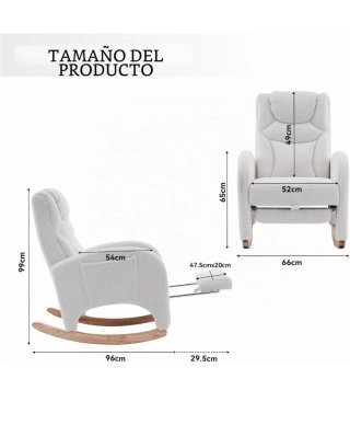 Silla mecedora de salón con reposabrazos nueva