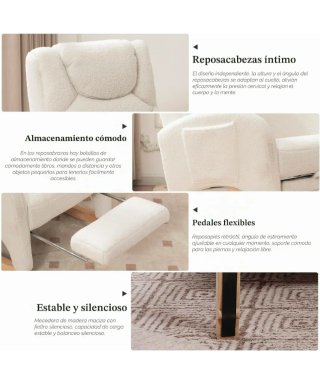 Silla mecedora de salón con reposabrazos nueva