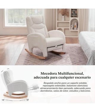 Silla mecedora de salón con reposabrazos nueva