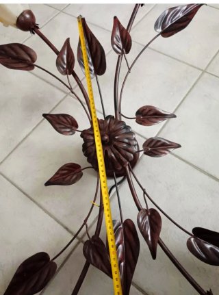 Lampadario Plafoniera Vintage in Ferro Battuto e V