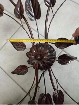 Lampadario Plafoniera Vintage in Ferro Battuto e V